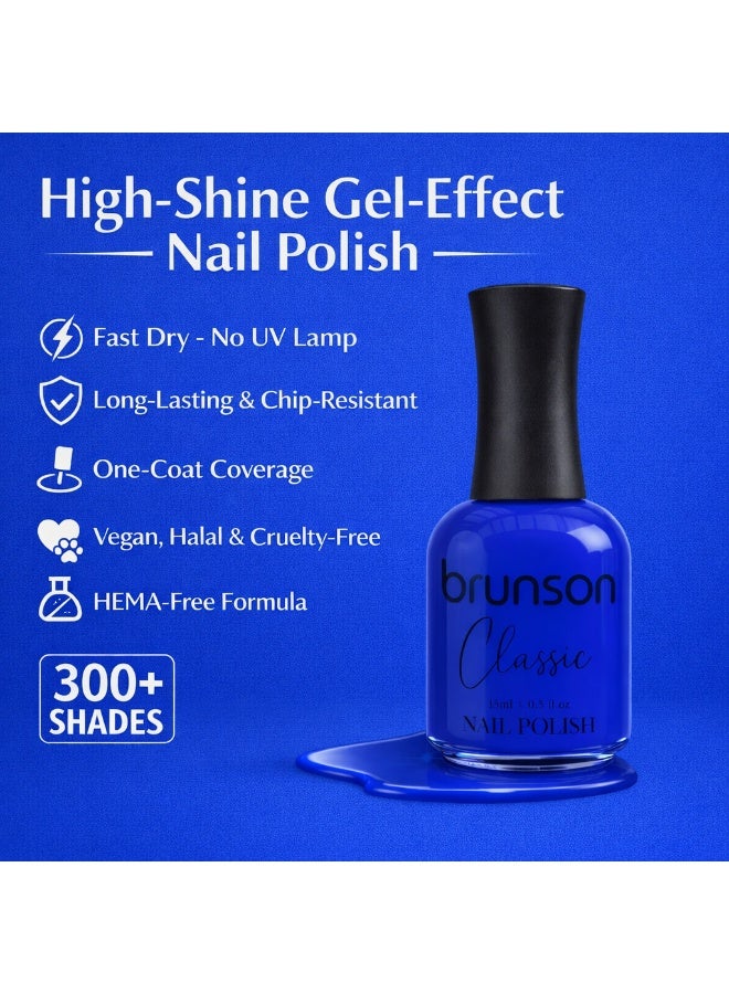 Brunson Classic Nail Polish 18ml Fast Dry Nail Lacquer Nail Harderner Normal Polish Glossy Gel Effect Quick Air Dry Long-Lasting Natural Nail Enamel Salon Quality Manicure Pedicure Regular Polish - Image 4